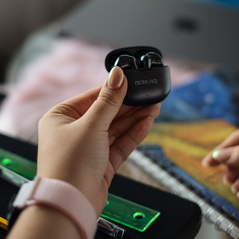 Audífonos K2 + estuche azul + correa