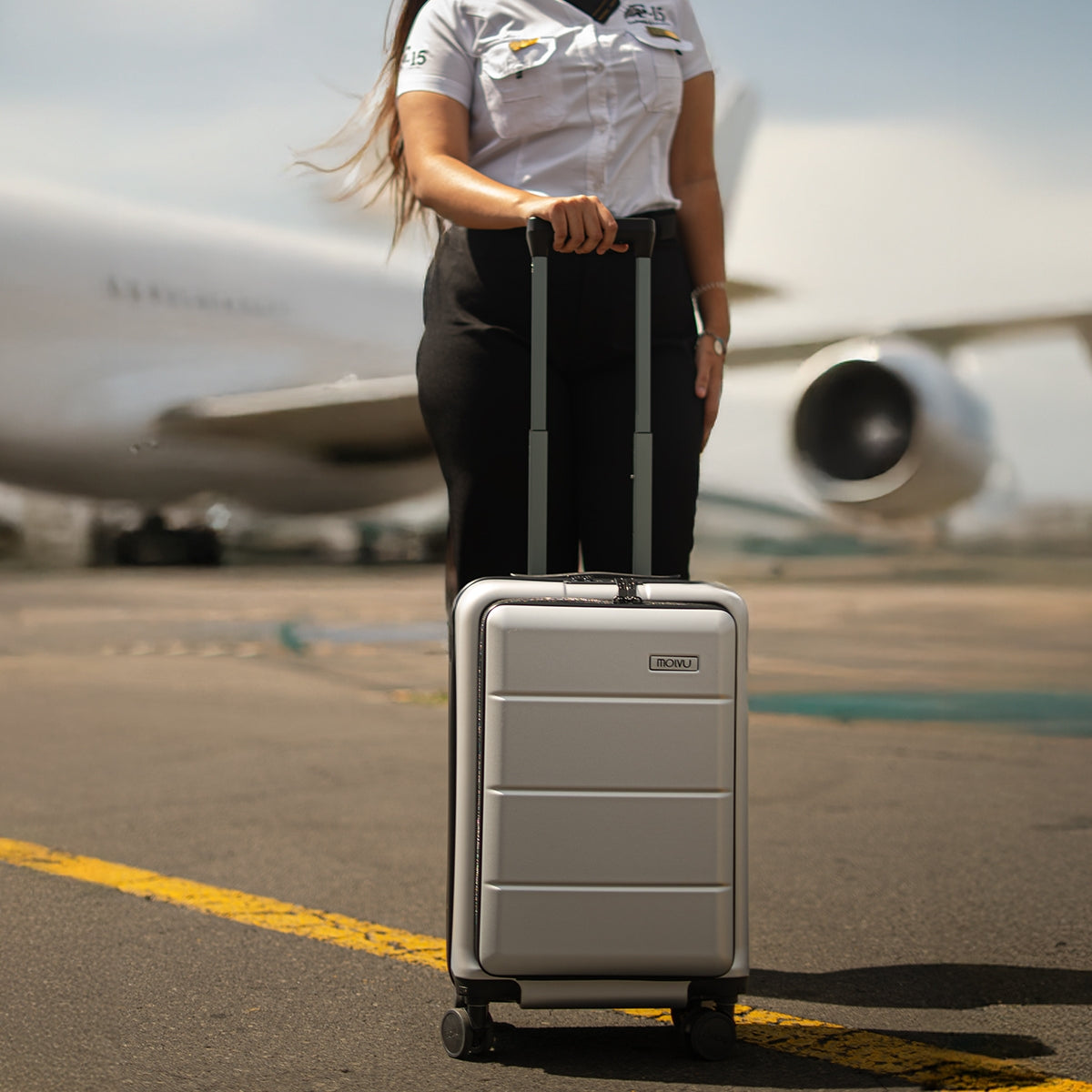 Maleta Viaje 2 (carry on) plateada