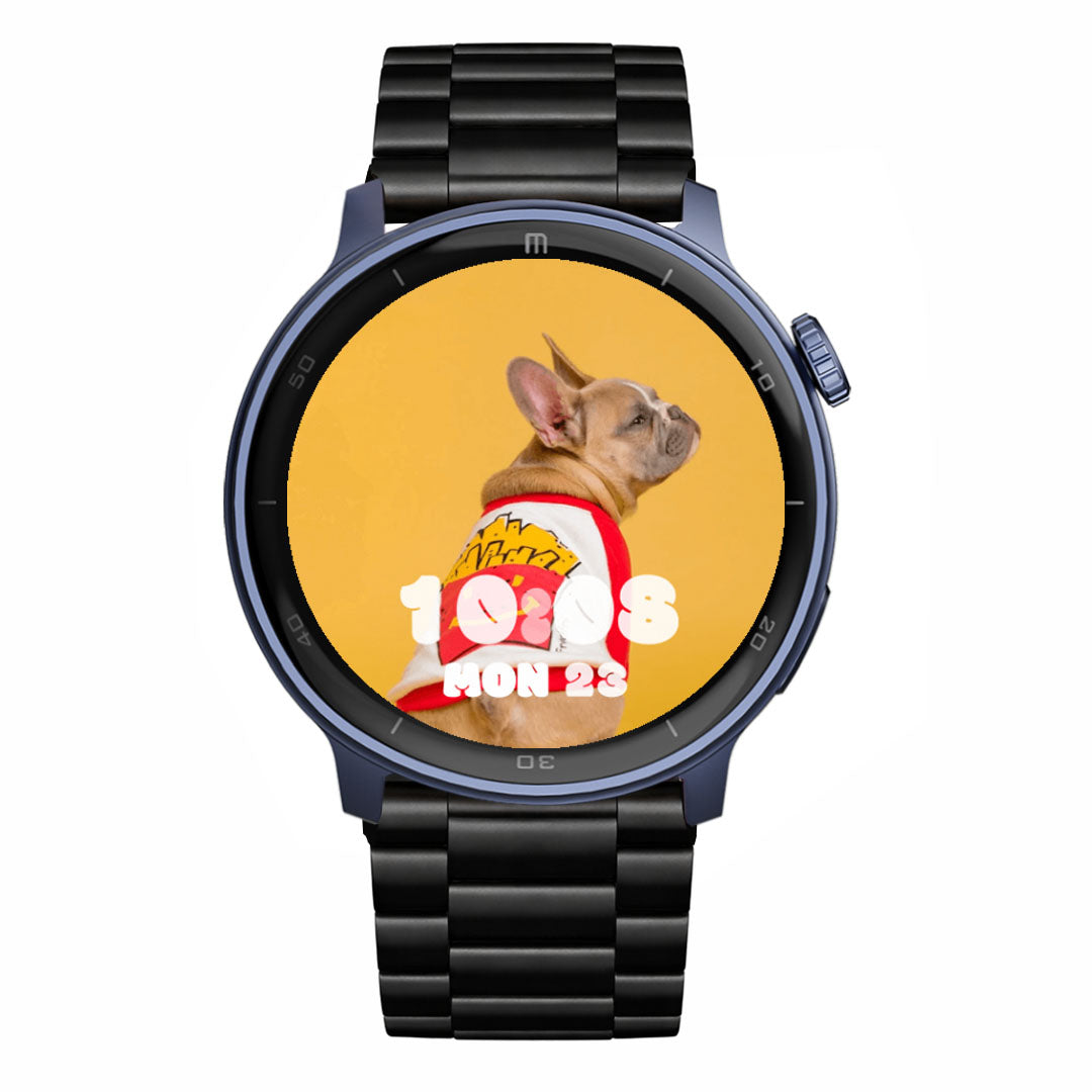 RELOJ T8 AZUL + PULSERA INOX X2