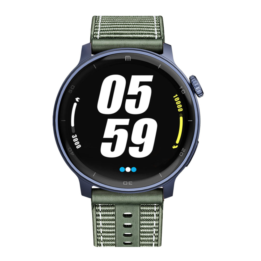 RELOJ T8 AZUL + PULSERA LONA VERDE CON BORDADO