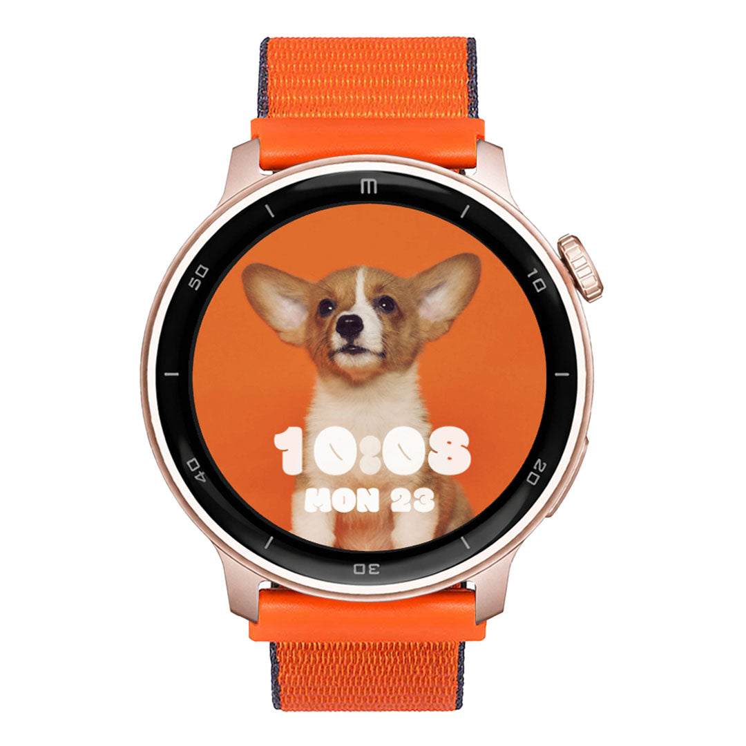 RELOJ T8 ROSA + PULSERA VELCRO NARANJA