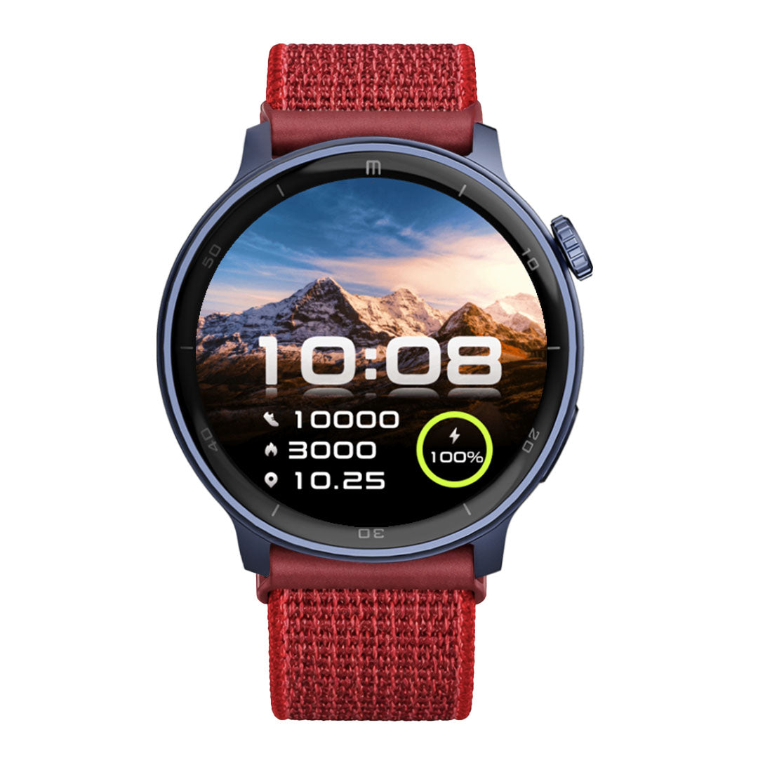 RELOJ T8 AZUL + PULSERA VELCRO ROJO