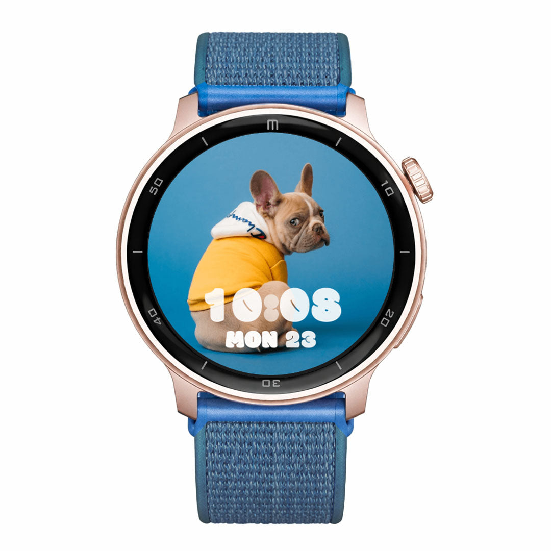 Reloj T8 Rosa + Pulsera velcro celeste