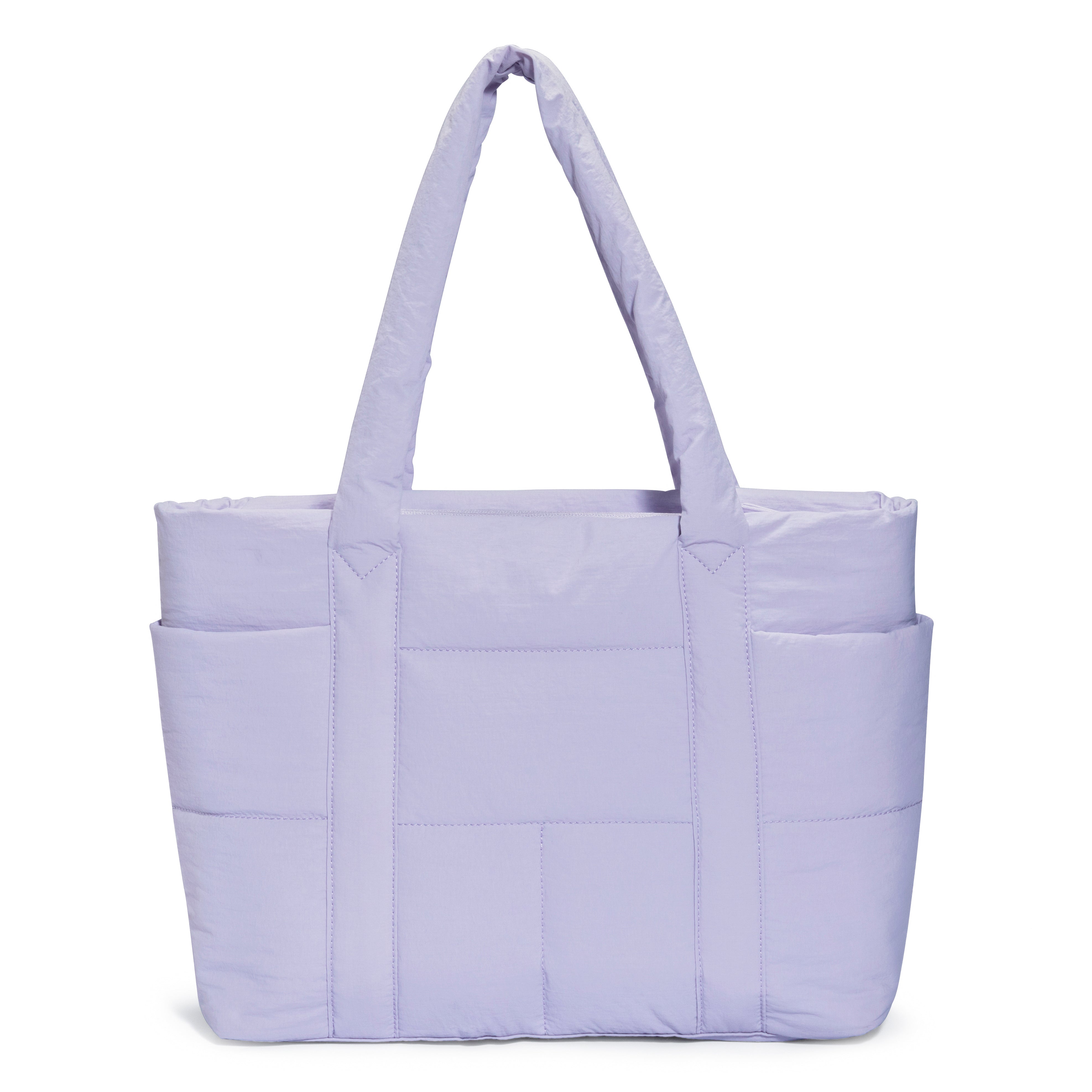 Tote Puff Lavanda - detalle del acolchado puffer