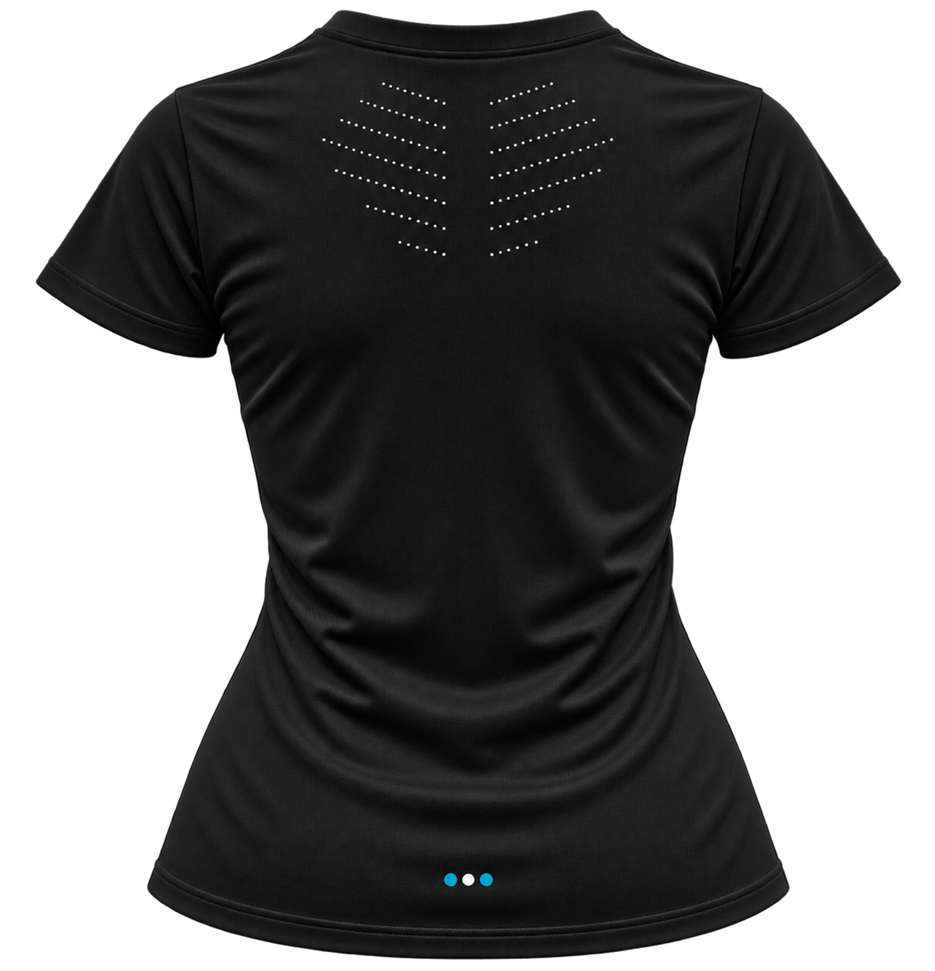 Playera Ventura Mujer Negro - espalda con ventilación láser