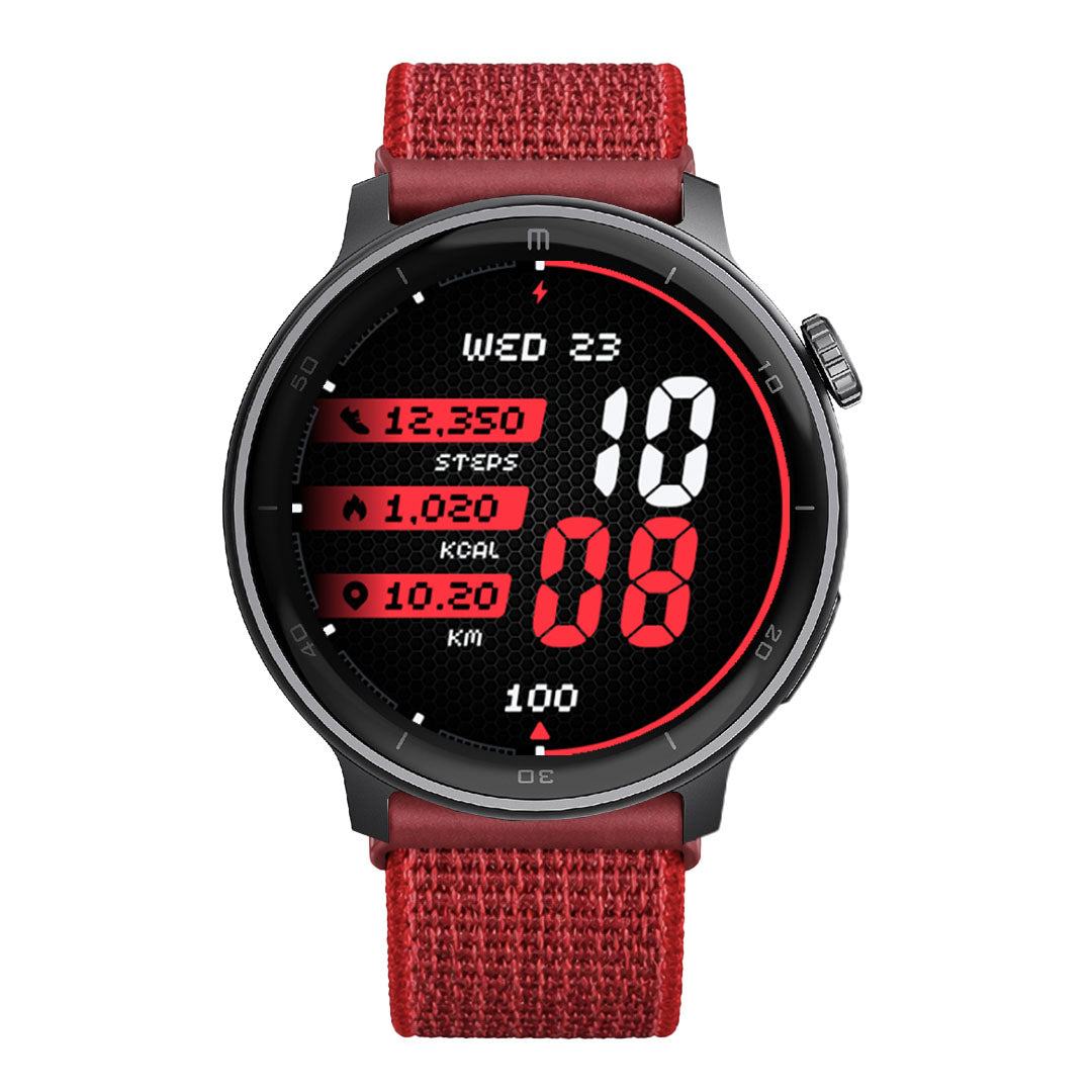 RELOJ T8 NEGRO + PULSERA VELCRO ROJO