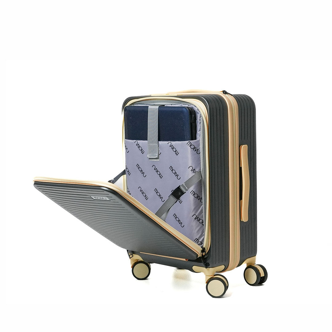 Maleta Viaje 3 (carry on) Gris Amarillo