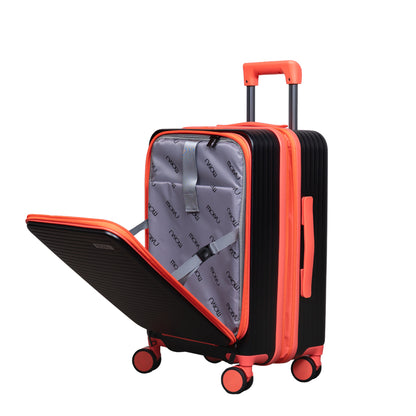 Maleta Viaje 3 (carry on) Negro Naranja