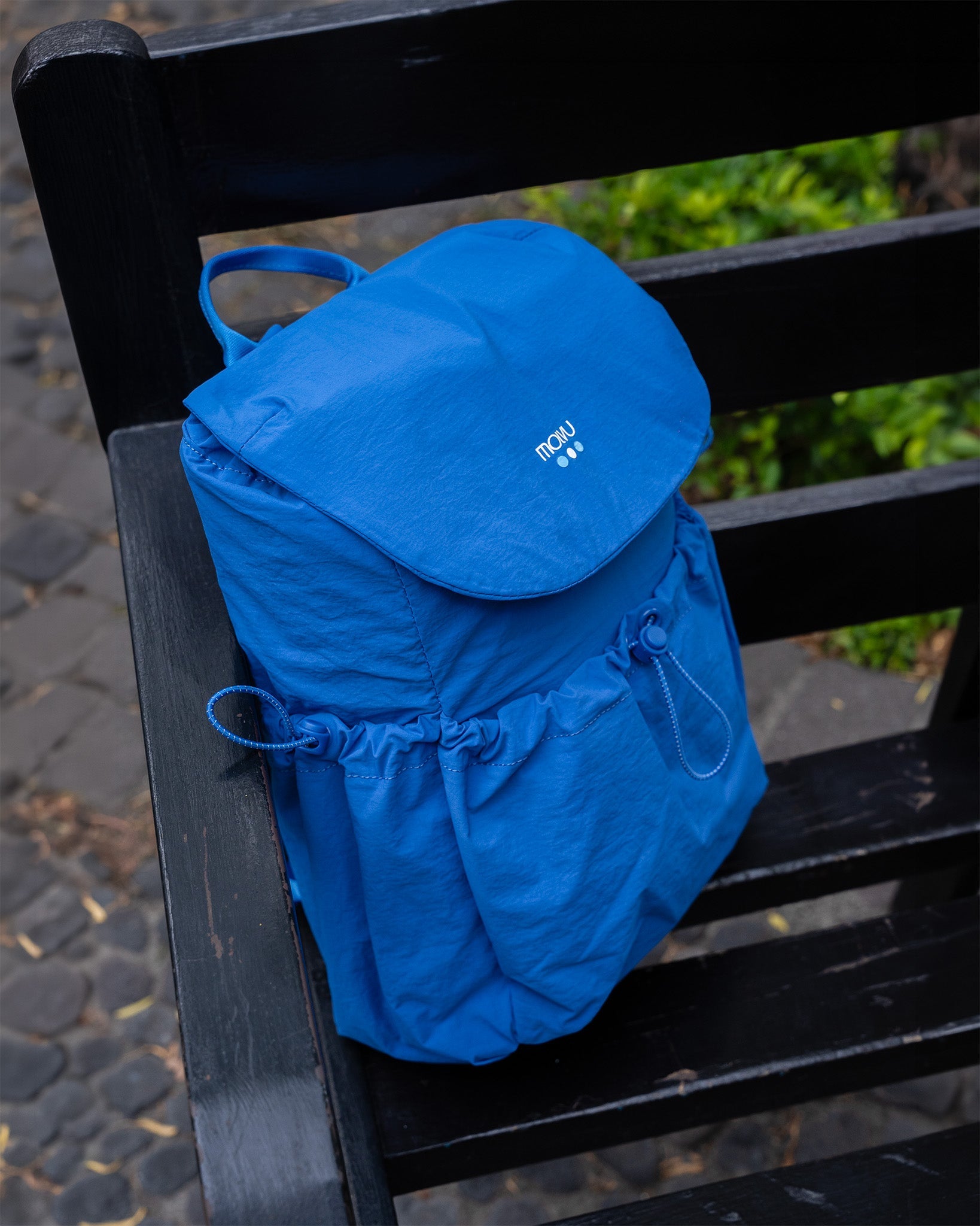 Mochila U7 Puff Azul en uso
