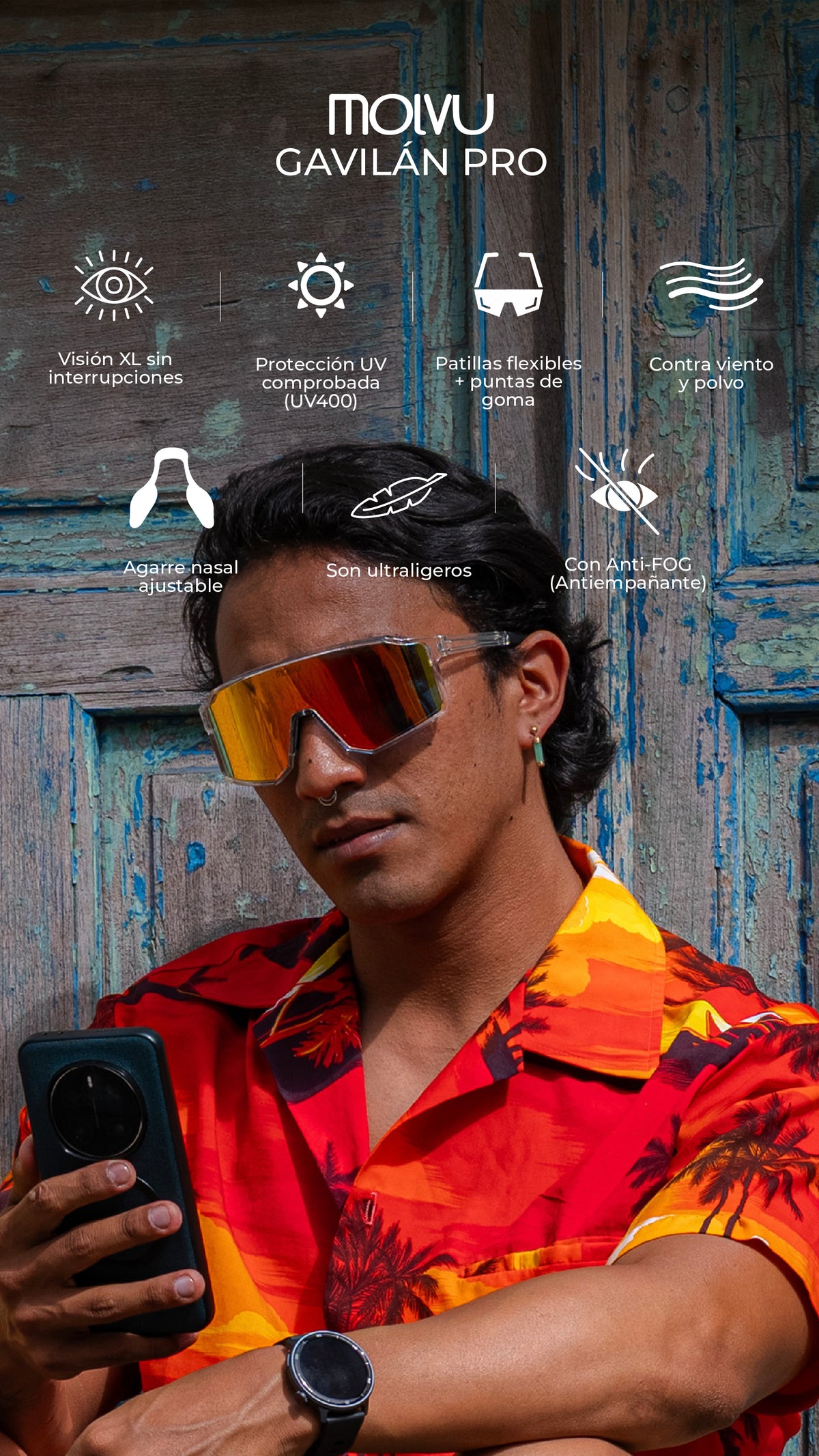 Infografía de Lentes Gavilán Pro Air Fire: características principales