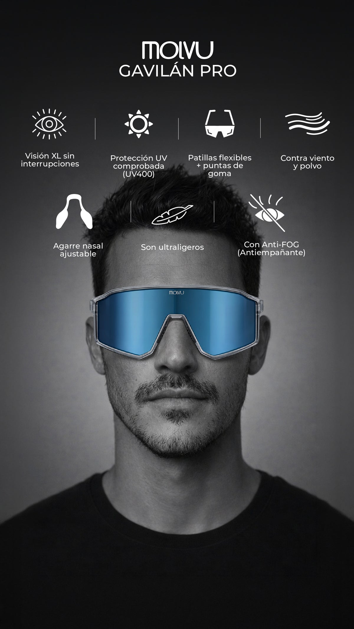Infografía de Lentes Gavilán Pro Air Ice: características principales