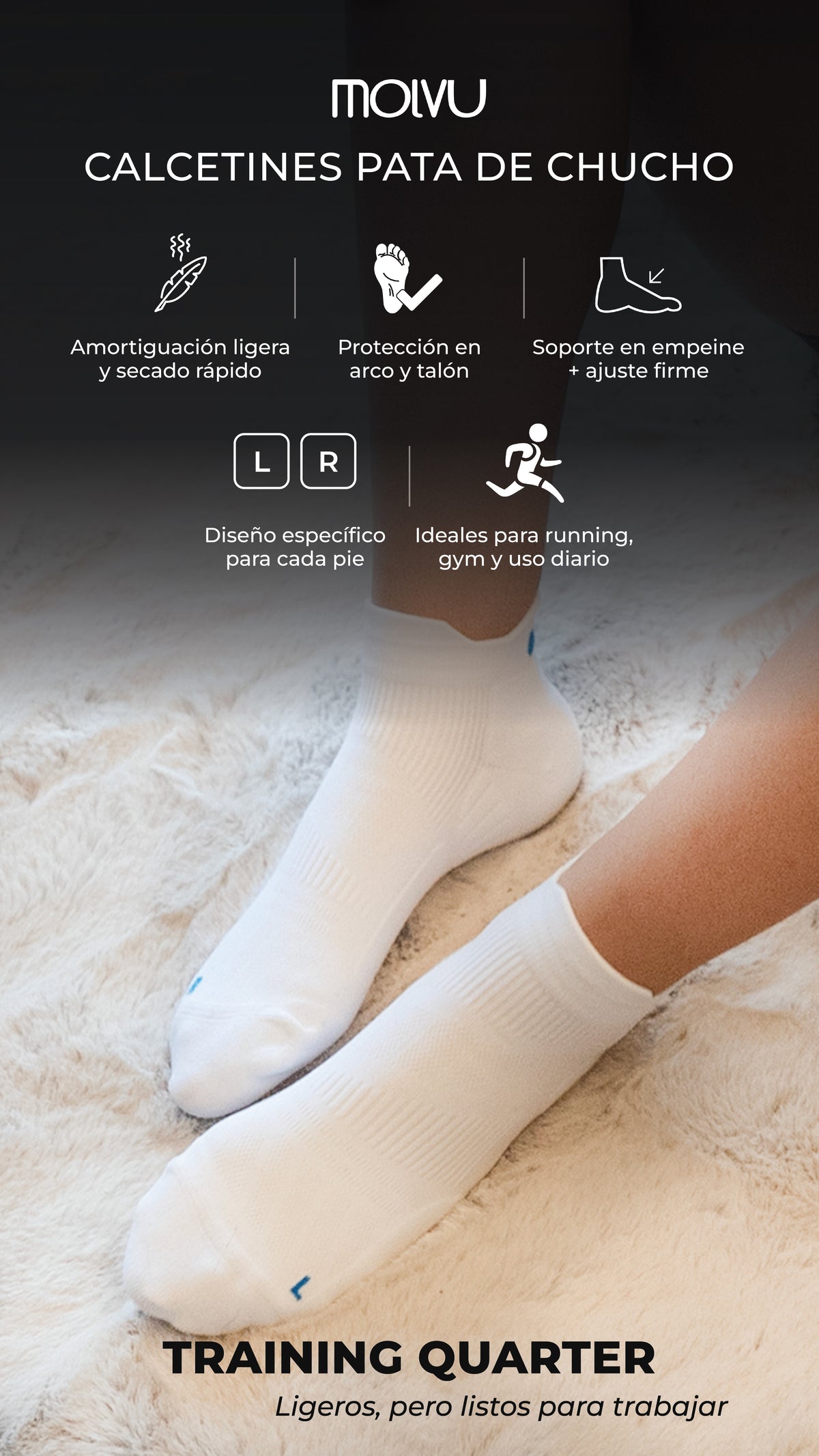 Flyer de los calcetines Pata de Chucho Training Quarter