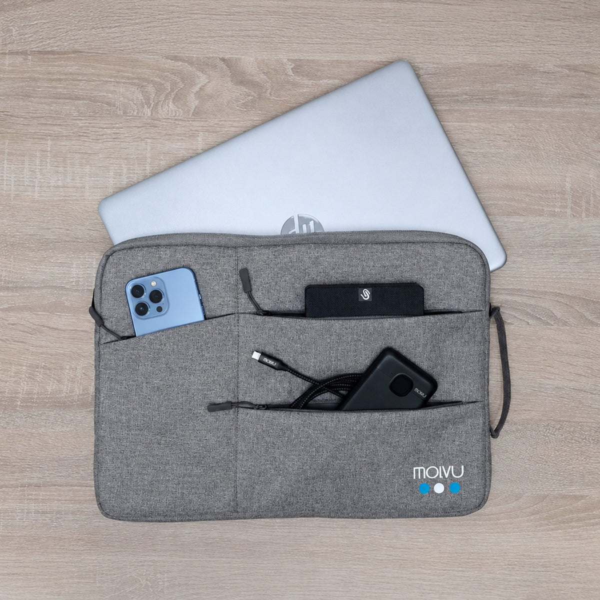 Funda para laptop N2 15.6" Gris, detalle