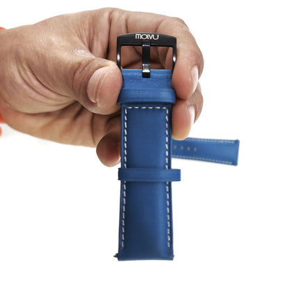 Pulsera T7 y T8 cuero azul