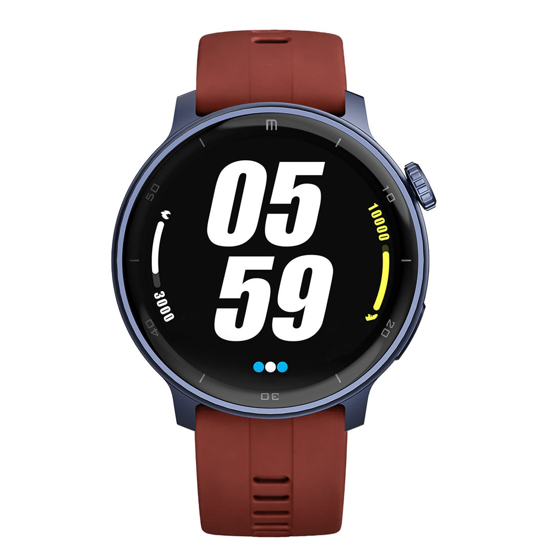 RELOJ T8 AZUL + PULSERA SILICÓN ROJO LADRILLO