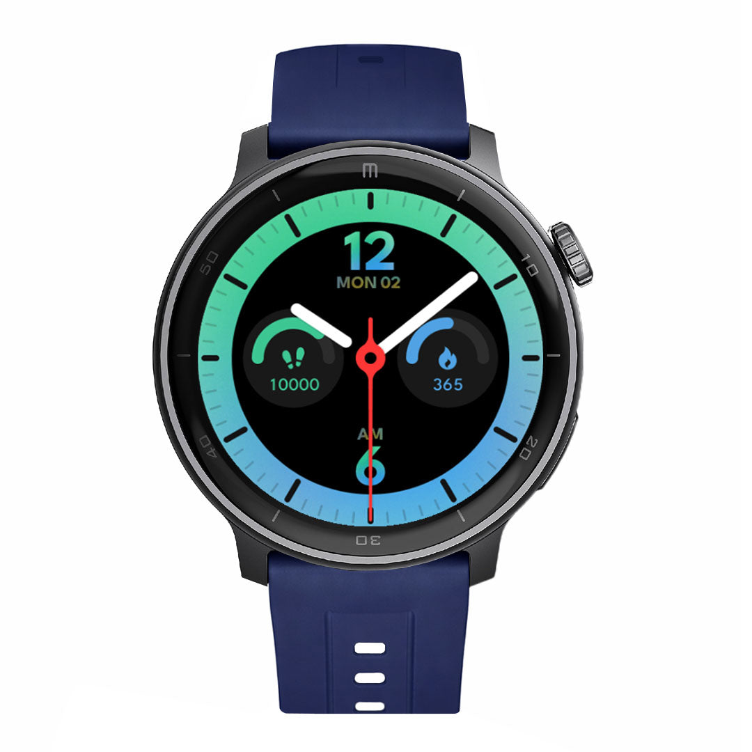 RELOJ T8 NEGRO + PULSERA SILICÓN AZUL MARINO