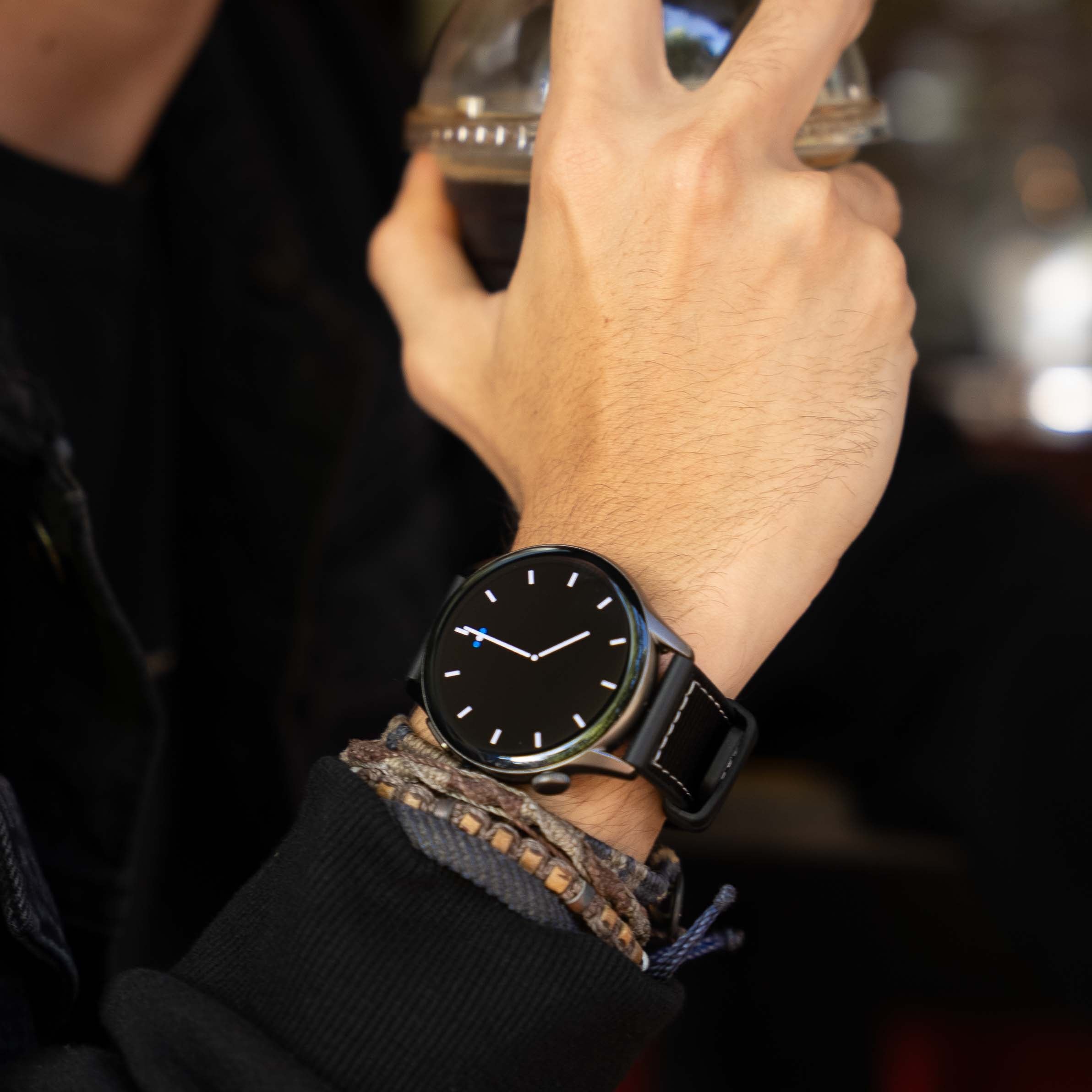 Pulsera T7 y T8 negro c/bordado