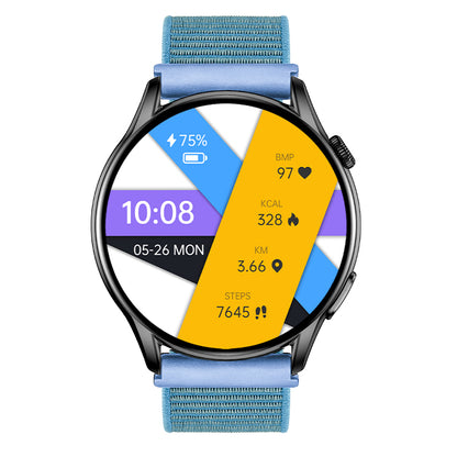 Reloj T7 Negro + Pulsera velcro celeste