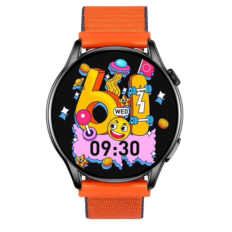 Reloj T7 Negro + Pulsera velcro naranja