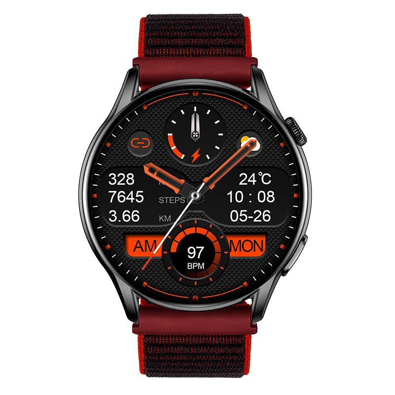 Reloj T7 Negro + Pulsera velcro negro rojo