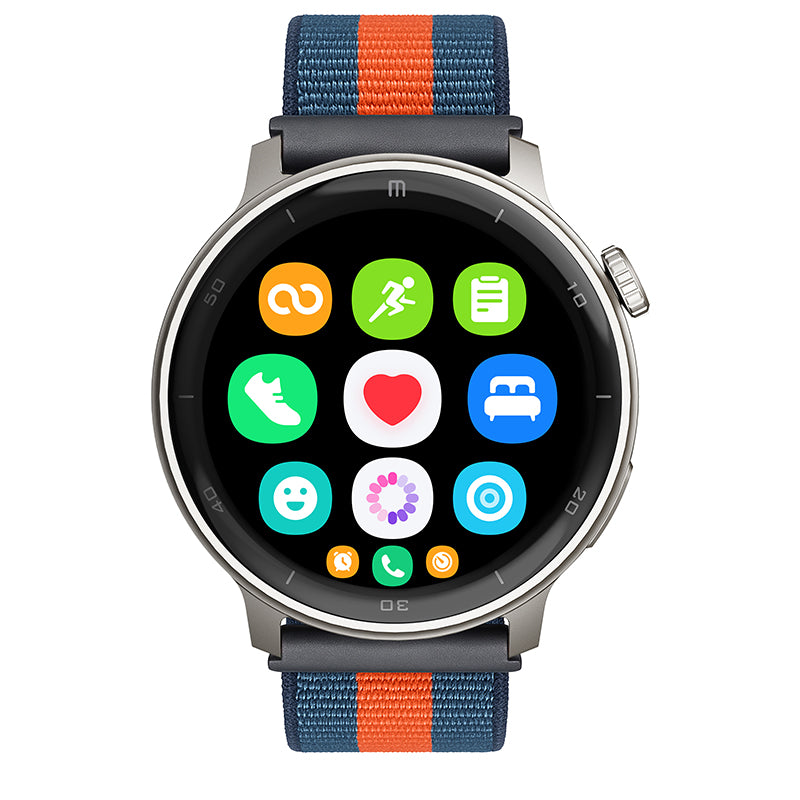 Reloj T8 Gris + Pulsera velcro azul naranja