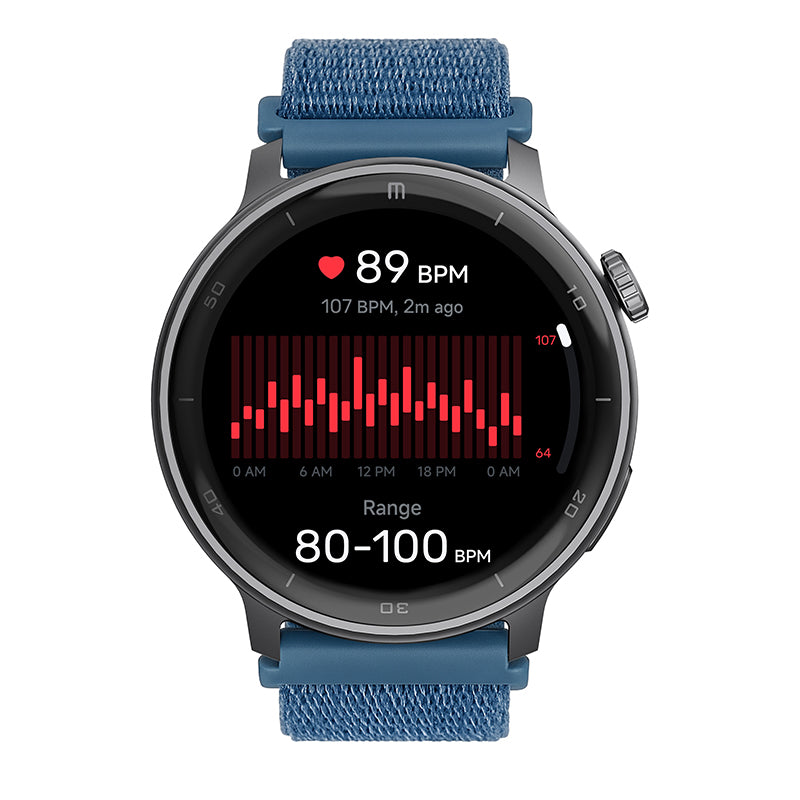 Reloj T8 Negro + Pulsera velcro azul