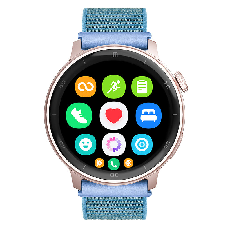 Reloj T8 Rosa + Pulsera velcro celeste