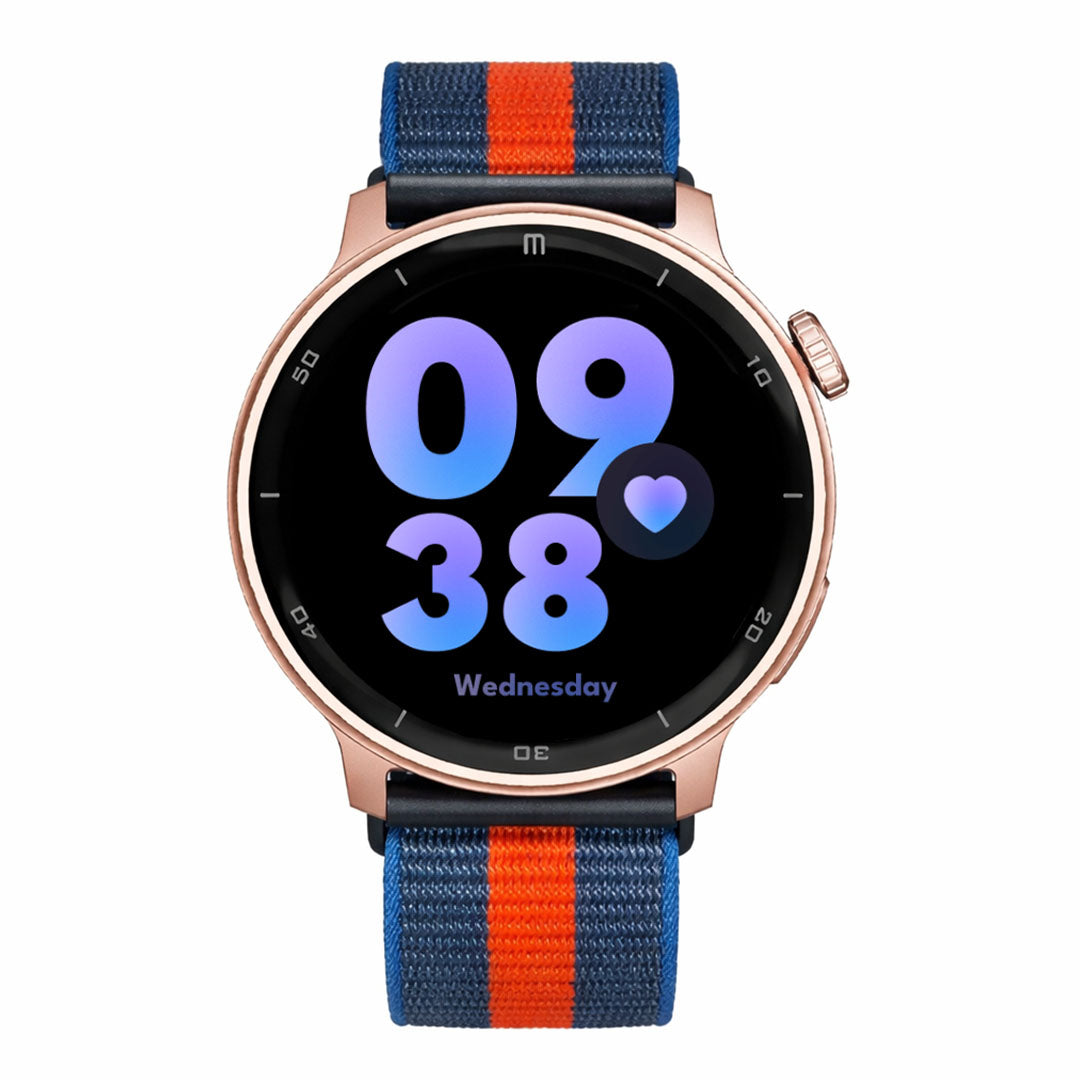 Reloj T8 Rosa + Pulsera velcro azul naranja