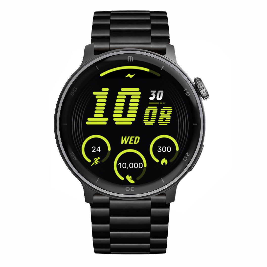 RELOJ T8 NEGRO + PULSERA INOX X2