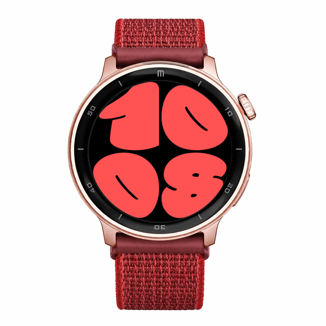 RELOJ T8 ROSA + PULSERA VELCRO ROJO