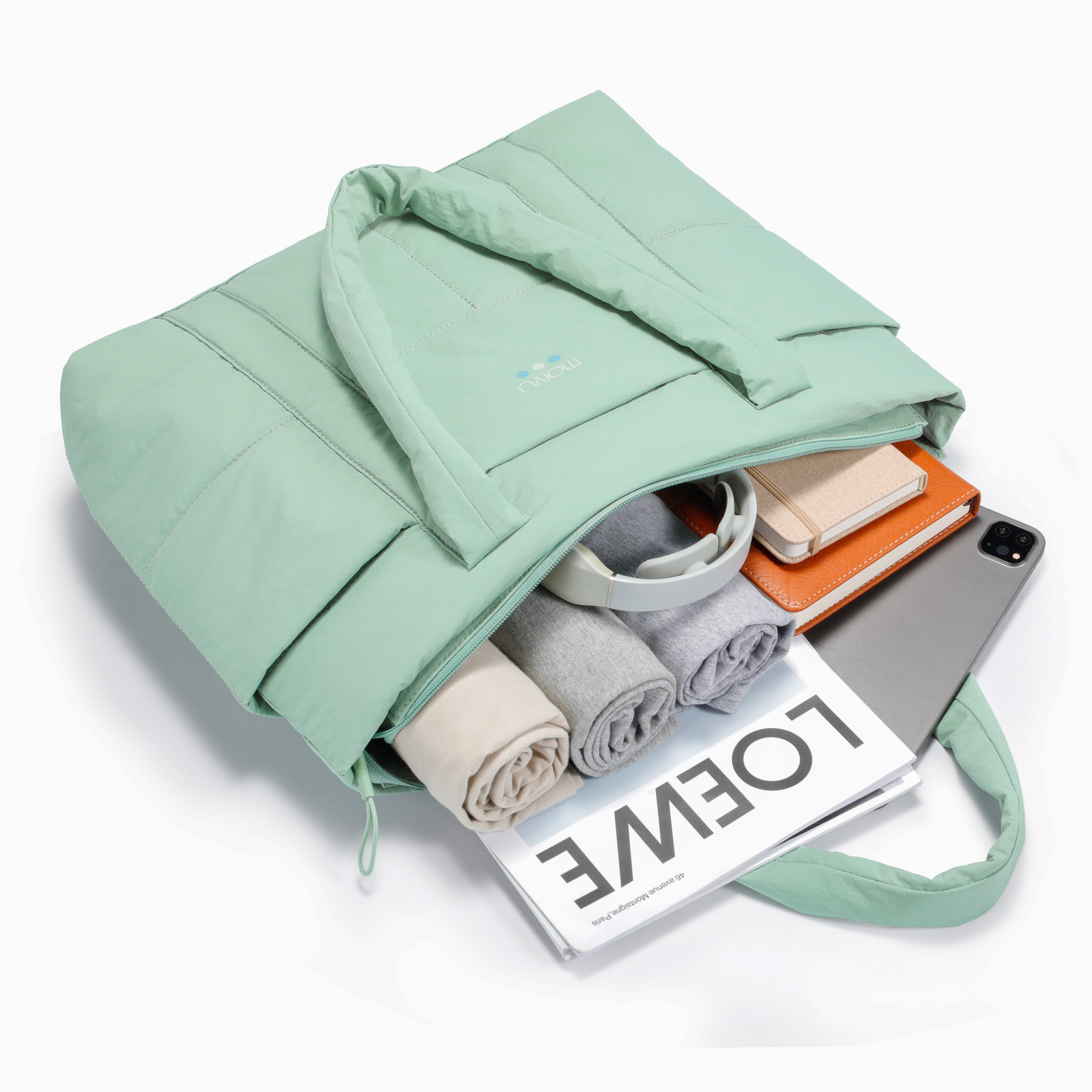 Tote Puff Verde Menta - vista completa