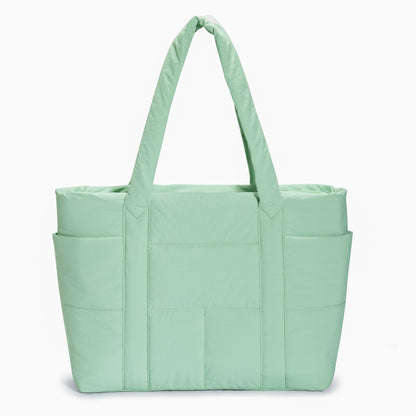 Tote Puff Verde Menta - asas acolchadas