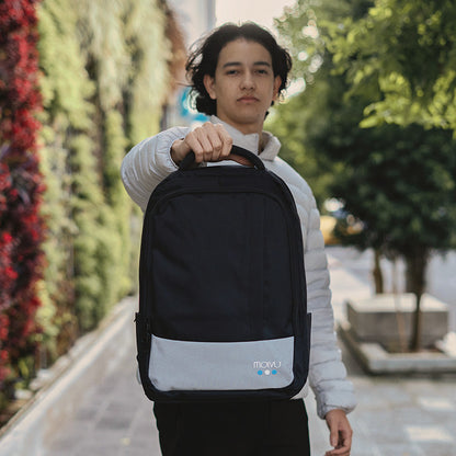 Mochila U2 Negro Con Gris Claro