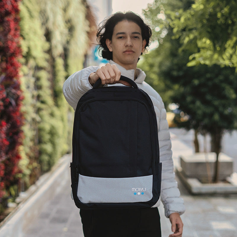 Mochila U2 Negro Con Gris Claro