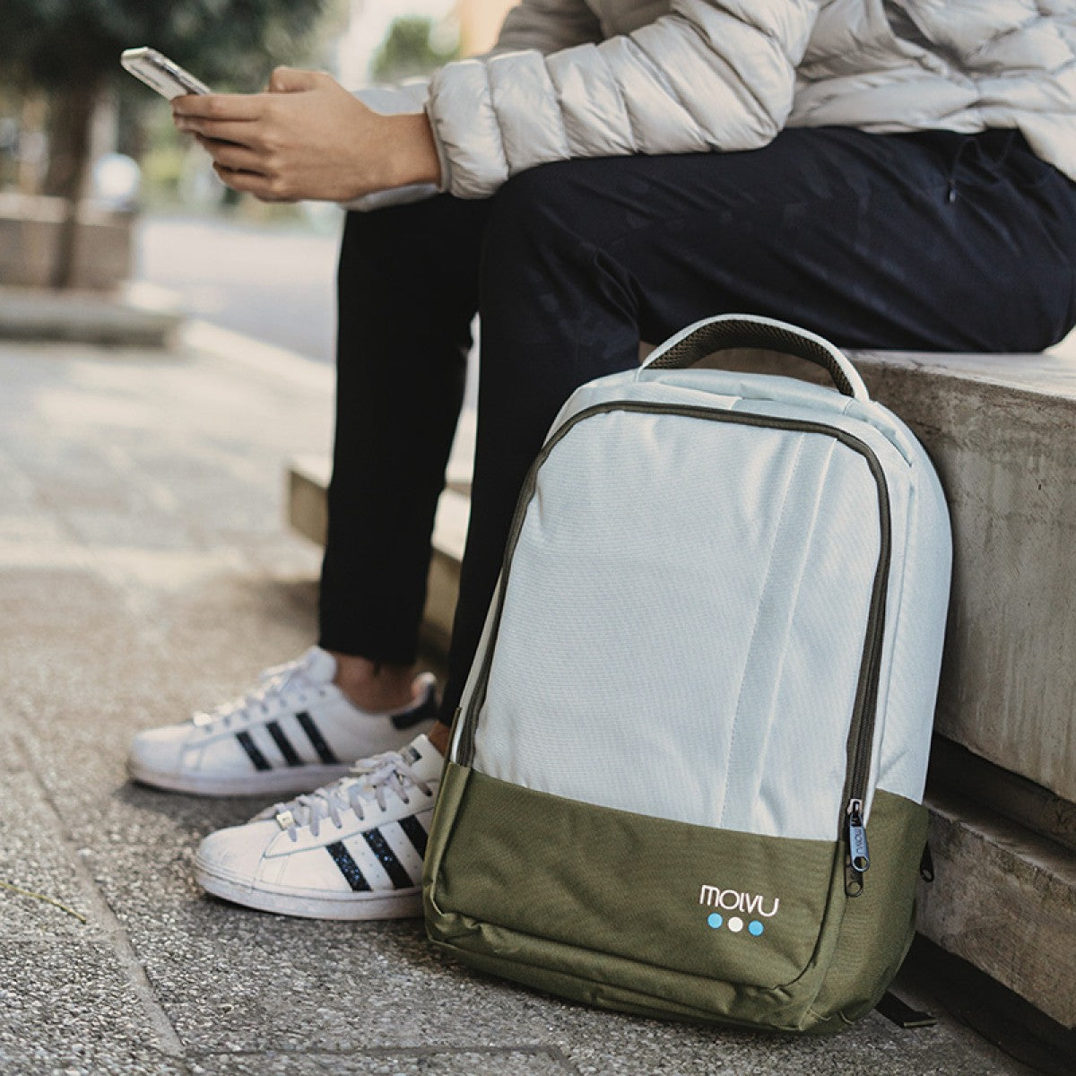 Mochila U2 Verde con Celeste
