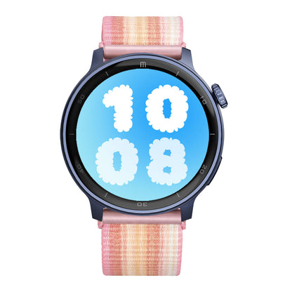 RELOJ T8 AZUL + PULSERA VELCRO ROSA TONOS CLAROS BLANCOS
