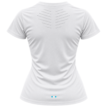 Playera Ventura Mujer Blanco - espalda con ventilación láser