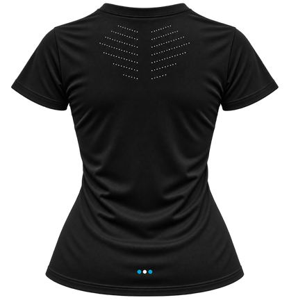 Playera Ventura Mujer Negro - espalda con ventilación láser