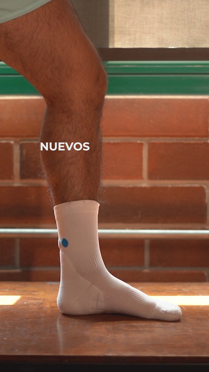 Las 4 alturas de los calcetines Pata de Chucho Training puestas: Quarter, TAB, Mini Crew y Crew