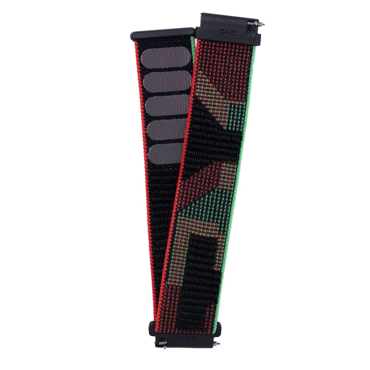 Pulsera T7 y T8 velcro negro verde-rojo